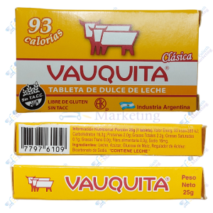Vauquita Clásica Tableta Dulce de Leche Libre de Gluten 93 Calorías 25 g